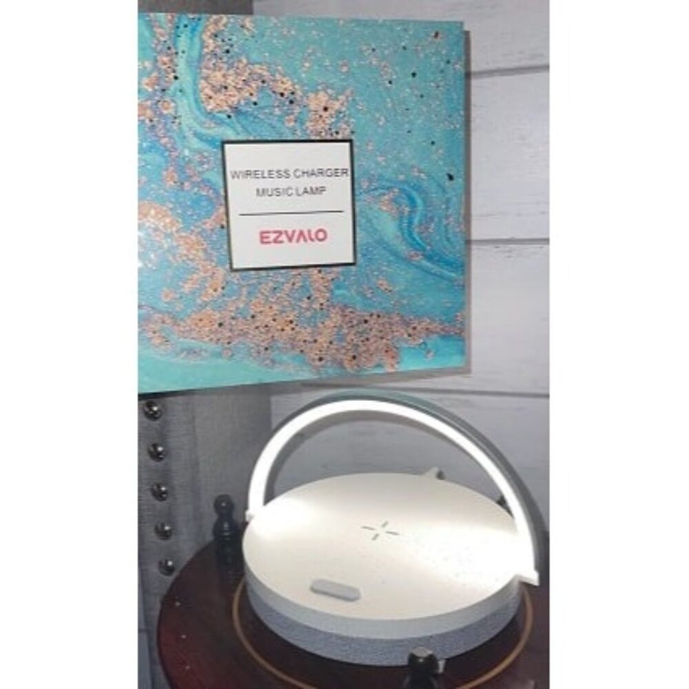 New Gift for Her, Music Table Lamp with Wireless Charger, 4 in 1 Touch Bedside